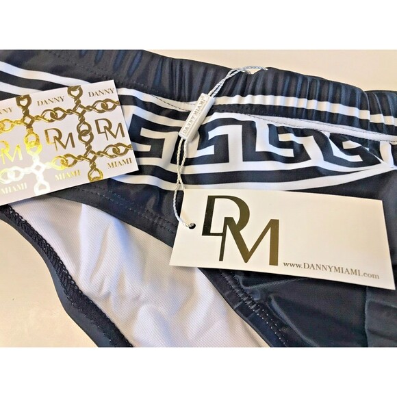 New Men's Danny Miami Black Green Design Bikini Swim Brief S Small Sexy Gay - Picture 5 of 6